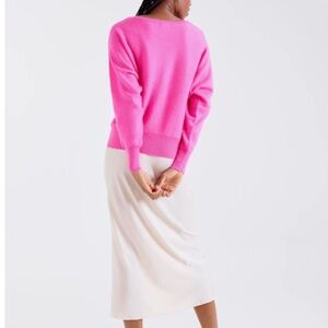 Vibrant Pink V-Neck Sweater